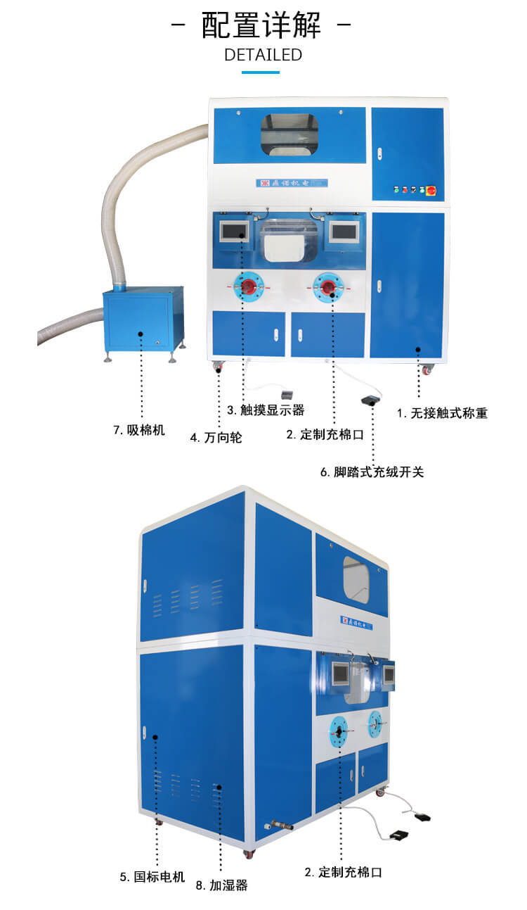 DN-CM2100-4四頭流量充絨充棉一體機產(chǎn)品細節2